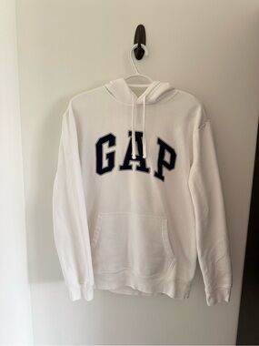 GAP White Hoodie with Navy Logo